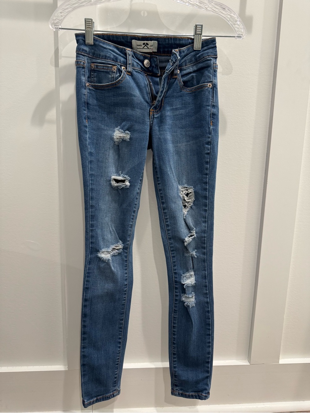 Hammer Jeans Ripped Blue Skinny Jeans Size 0